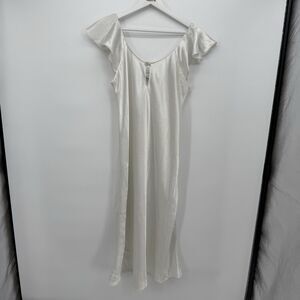 Bali Studio Collection White Satin Nightgown Dress Coquette Size Small-Medium